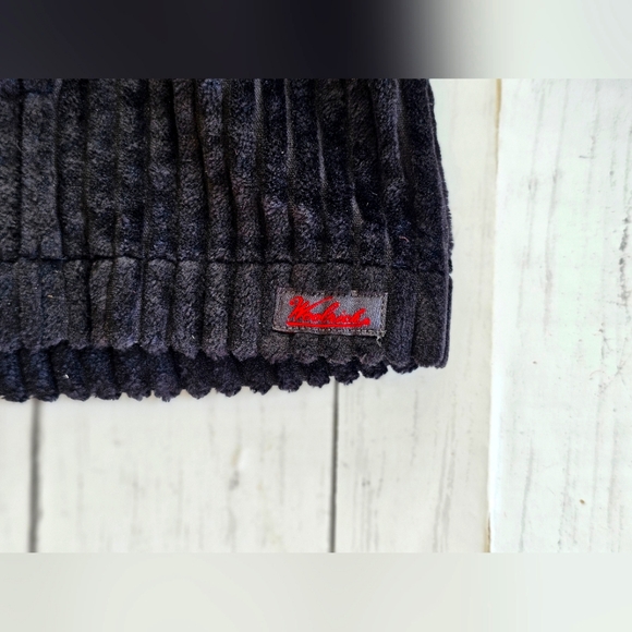 Woolrich Thick Soft Black Ribbed Velour Zip Up Jacket Coat W/ Pockets Size XL - Picture 6 of 7